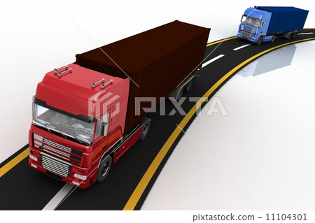 Trucks on freeway. Concept of logistics Trucks on freeway. Concept of logistics 11104301