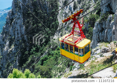 Ropeway in Yalta leading to the top of Ai-Petri mountain, Crimea Ropeway in Yalta leading to the top of Ai-Petri mountain, Crimea 11107218