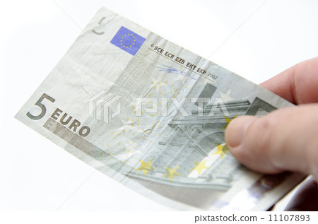 Handing five dollar euro bill Handing five dollar euro bill 11107893