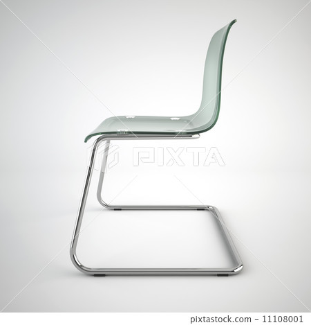 Modern glass chair isolated on white background 11108001