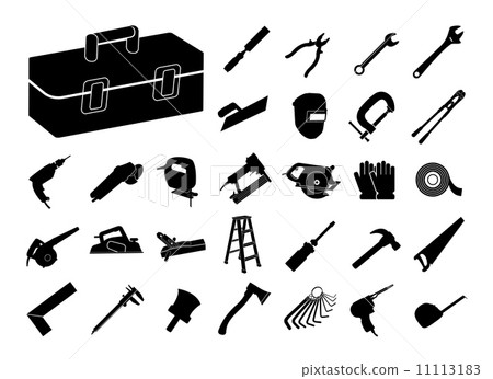 Set of black tool icon Set of black tool icon 11113183