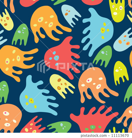 Cartoon octopuses. Seamless vector pattern - Stock Illustration ...
