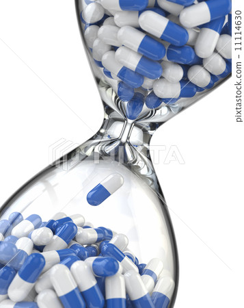 Time of medicine. Pills in hourglass Time of medicine. Pills in hourglass 11114630