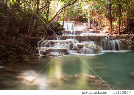 Waterfall in Srinakarin Dam National Park, Kanchanaburi Province 11115964