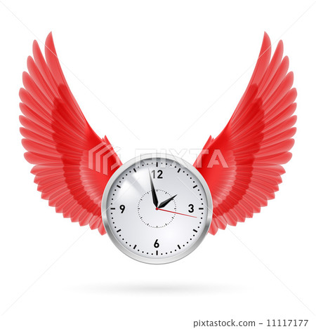 Clock and red wings Clock and red wings 11117177