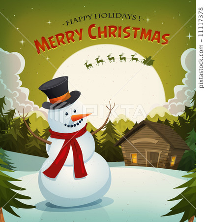 Christmas Eve With Snowman Background 11117378