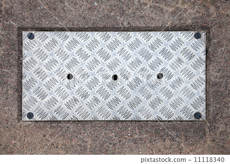 Closeup texture of diamond metal panel with holes Closeup texture of diamond metal panel with holes 11118340