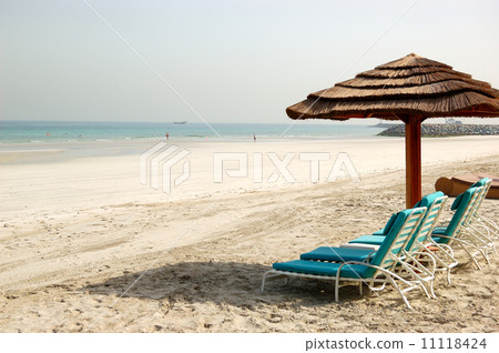 Beach of the luxury hotel, Ajman, UAE 11118424