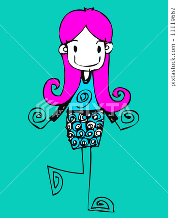 Cute cartoon people man and woman in Jaidee Family Style 11119662