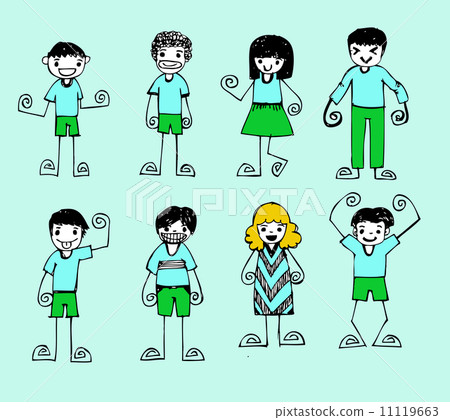 Cute happy cartoon kids 11119663