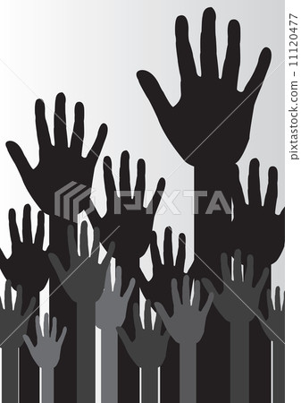 colorful silhouette hands background design 11120477