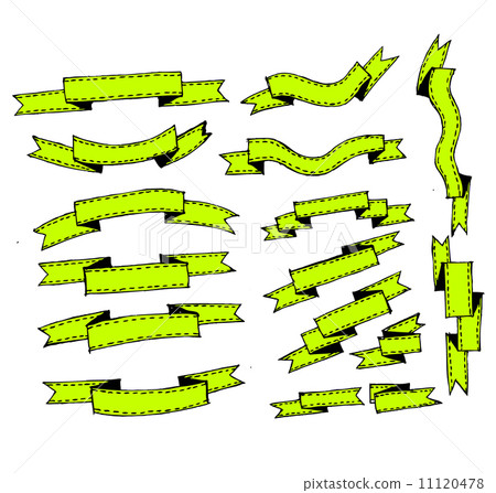 set of banners and ribbons 11120478