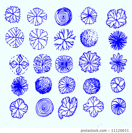 Trees top view for architecture landscape design projects 11120631