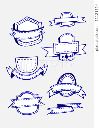 set of banners and ribbons 11121524