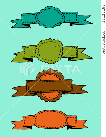 set of banners and ribbons set of banners and ribbons 11122165