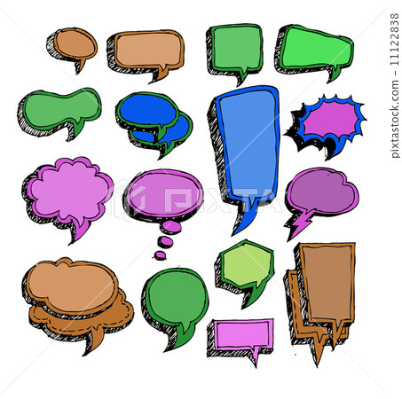 Speech Bubble Sketch Hand Drawn Bubble Speech - Stock Illustration ...