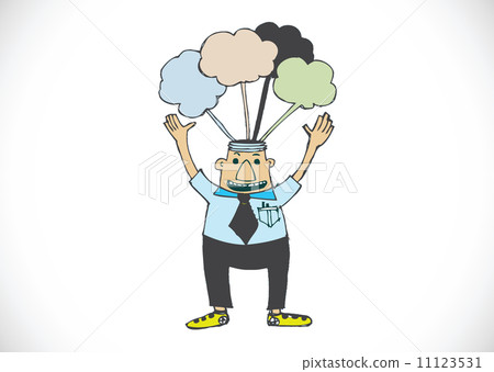 Cartoon man thinking style illustration Cartoon man thinking style illustration 11123531