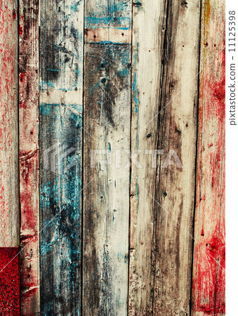 Old Colored Wooden Planks, cracked paint 11125398