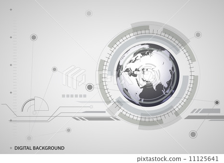 vector abstract hitech digital global background.  11125641