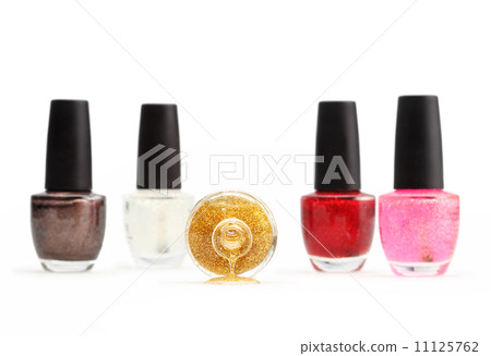 colorful nail polish set on white background isolated colorful nail polish set on white background isolated 11125762