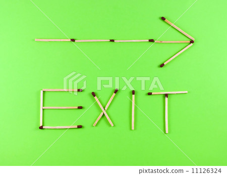 Word Exit made of matchsticks Word Exit made of matchsticks 11126324