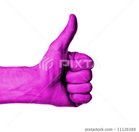 Closeup of male hand showing thumbs up sign Closeup of male hand showing thumbs up sign 11126389
