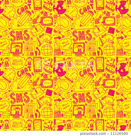 seamless doodle communication pattern 11126500