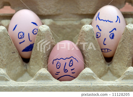 Three face painted eggs Three face painted eggs 11128205