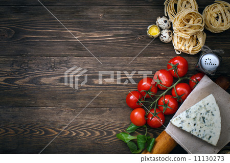 Italian food recipe on rustic wood 11130273