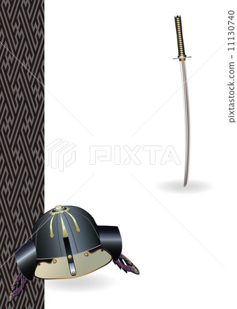 Helmet and Japanese sword Helmet and Japanese sword 11130740
