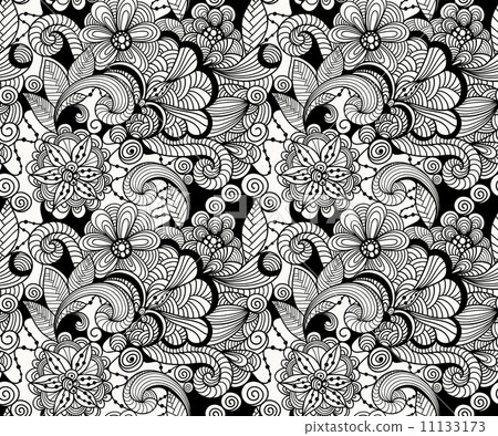 Vector Seamless Doodle Floral Pattern 11133173
