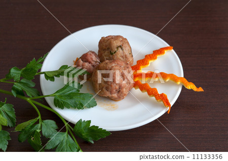 noisettes with parsley on a plate noisettes with parsley on a plate 11133356