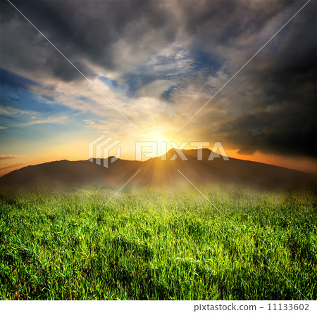 Green grass in mountains Green grass in mountains 11133602