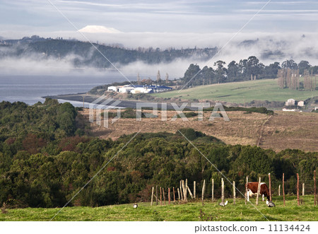 Idyllic landscape Castro neighborhoods in the archipelago of Chi 11134424