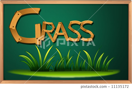 A blackboard with grass A blackboard with grass 11135172