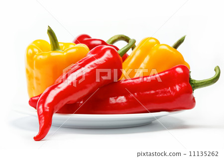 Healthy food. Fresh vegetables. Peppers on a white background. 11135262