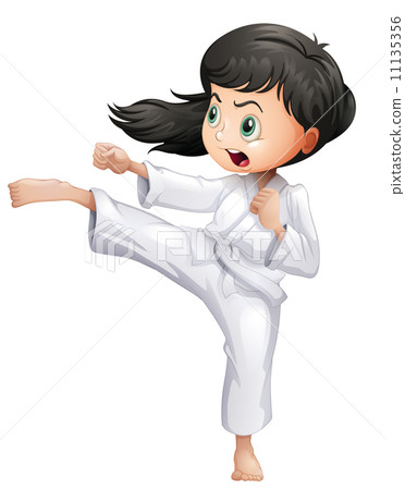 A young woman doing karate A young woman doing karate 11135356