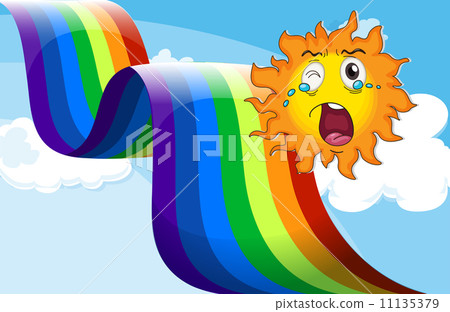A crying sun near the rainbow A crying sun near the rainbow 11135379
