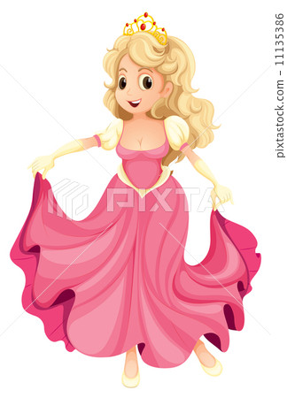 A princess with a pink gown 11135386