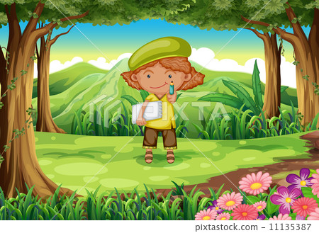 A pupil in the middle of the forest A pupil in the middle of the forest 11135387