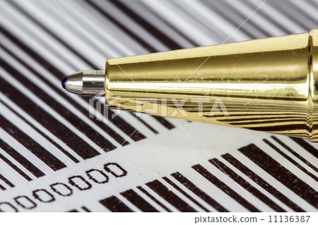 Pen on barcode background Pen on barcode background 11136387