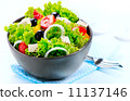 Mediterranean Salad. Greek Salad isolated on a White Background 11137146
