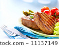 Steak. Grilled Beef Steak Meat with Vegetables 11137149