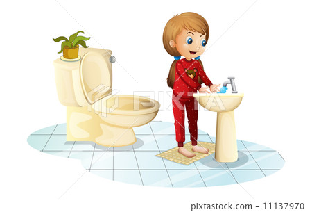 A young girl washing her hands 11137970