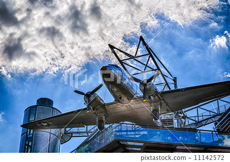 Rosinenbomber Airplane in Berlin on a roof with dramatic sky 11142572