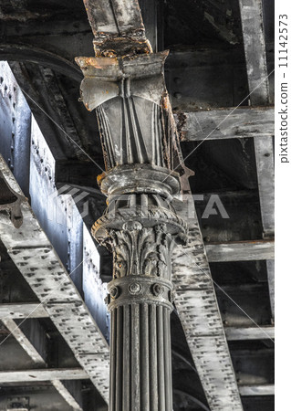 top of a 19th century pillar of a railroad bridge 11142573
