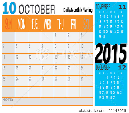New Year 2015 - October Daily Monthly Planing New Year 2015 - October Daily Monthly Planing 11142956
