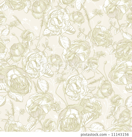 Beautiful Vintage Seamless Roses Background - Stock Illustration ...