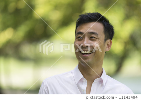 Portrait of a handsome Chinese man outdoors. Portrait of a handsome Chinese man outdoors. 11143494