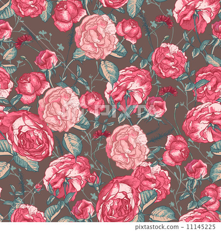 Beautiful Vintage Seamless Roses Background - Stock Illustration ...